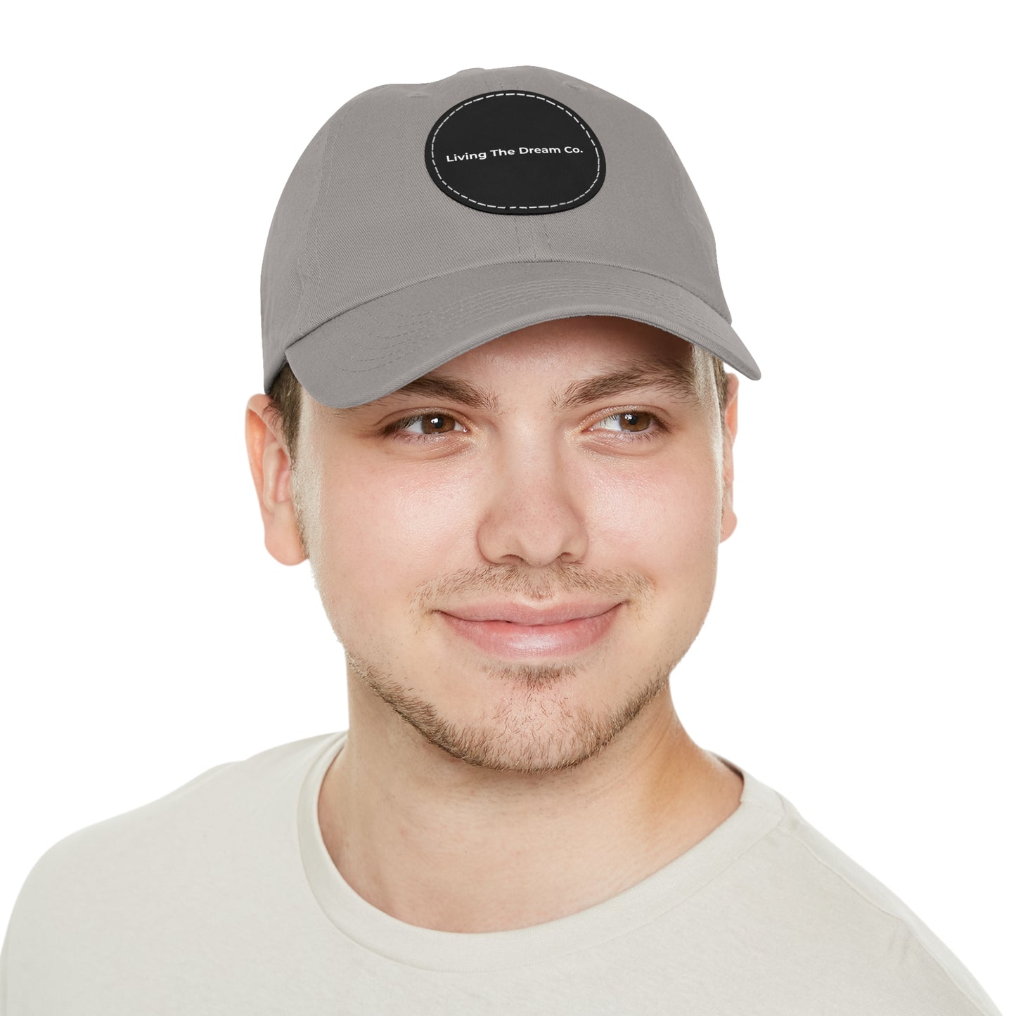 "Living The Dream Co." Dad Hat with Leather Patch