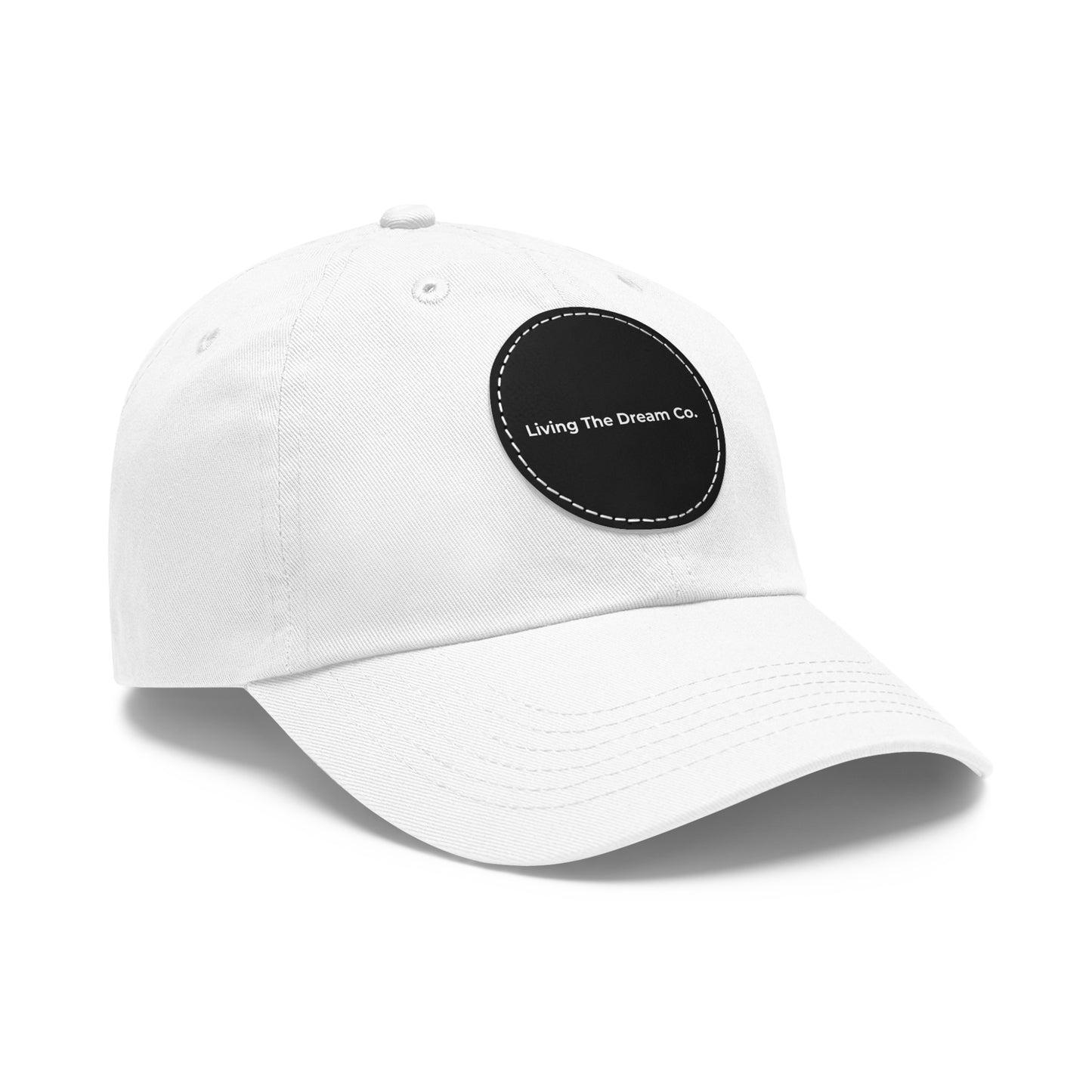 "Living The Dream Co." Dad Hat with Leather Patch