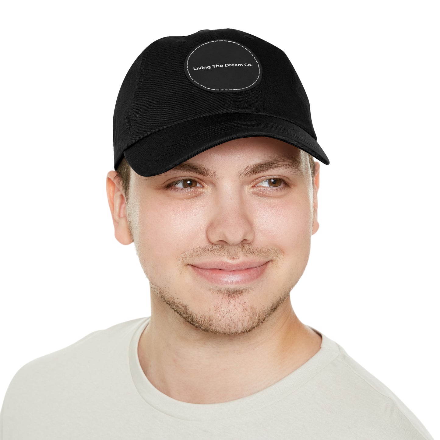 "Living The Dream Co." Dad Hat with Leather Patch