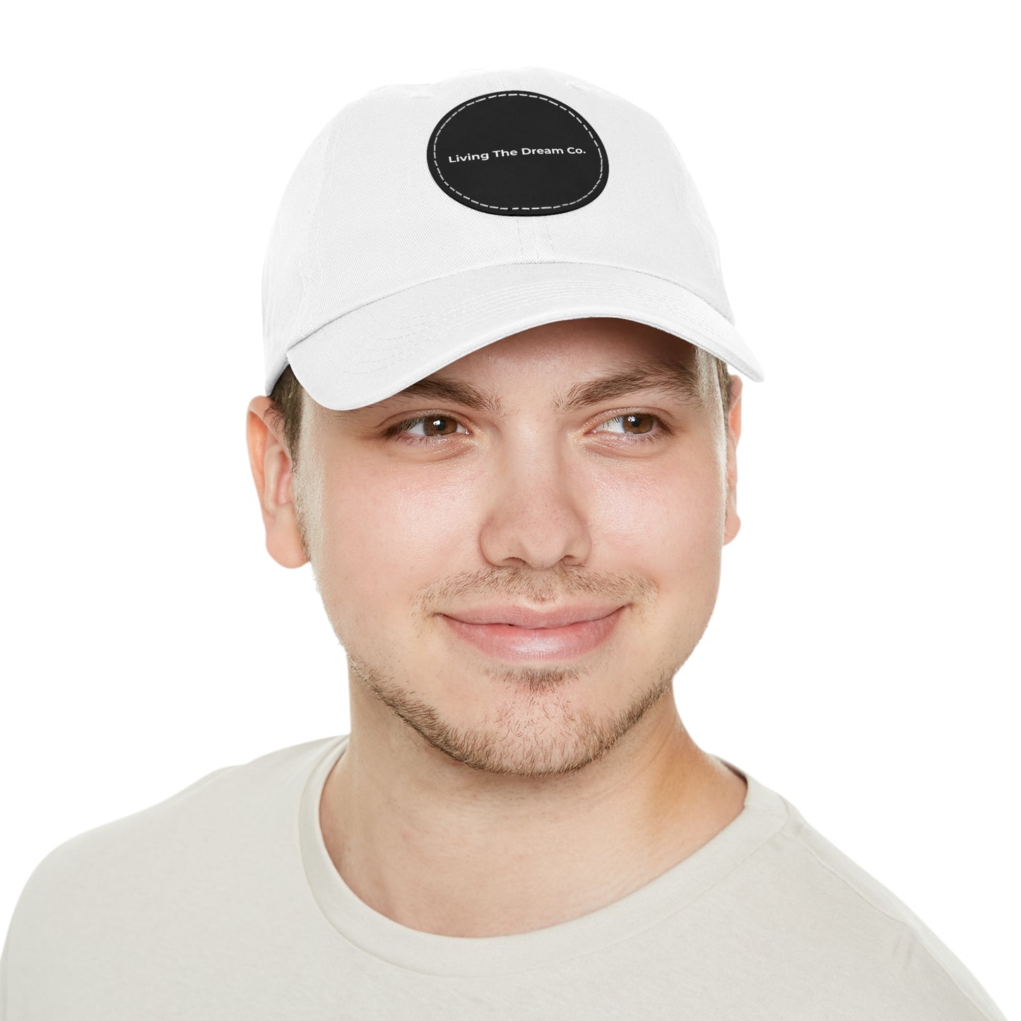 "Living The Dream Co." Dad Hat with Leather Patch